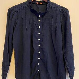 Quince Navy Blue Women's Blouse